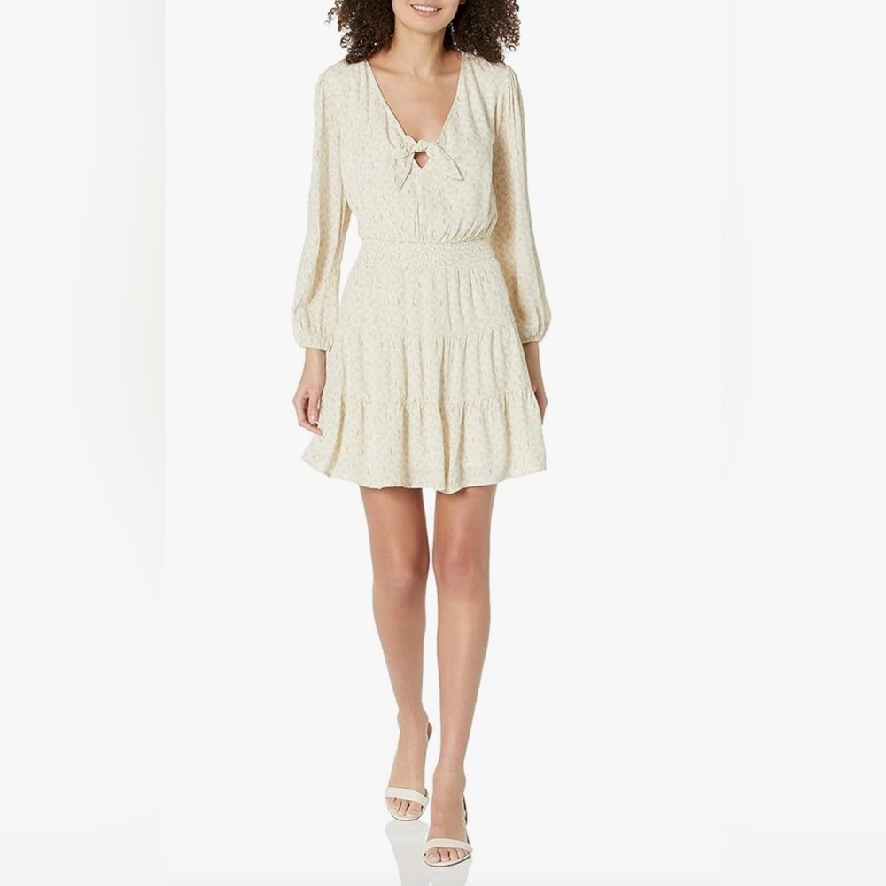 PAIGE Sandee Three Quarter Sleeve Mini Day to Night Dress in Papaya Multi